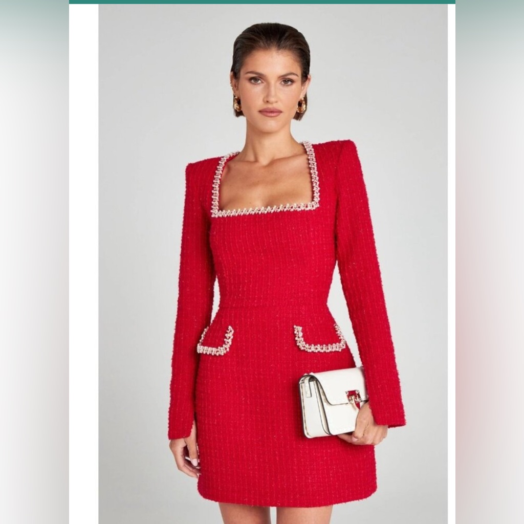 Nadine Merabi Natalie Tweed Dress Nwot